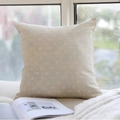Japanese style linen cushion cover featuring beige daisy floral pattern for sofa decor - 45x45 Pillow Cover Only / White Daisy Cushion Cover