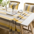Mantel americano impermeable con rayas amarillas y grises para mesas de comedor - 60x60cm / Raya Amarillo Gris