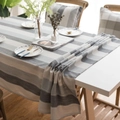 Mantel impermeable de rayas nórdicas minimalistas en gris y blanco con textura de lino - 60x60cm / Rayado Gris