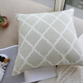 Fodera per cuscino rettangolare verde salvia con motivo a traliccio in cotone lino - 45x45 / Stile a Rombo Verde