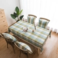 Grün-blaue karierte Tischdecke mit weißem Spitzenrand für die Heimdekoration - 60x60 / Grünes Karo (Weiße Spitze)
