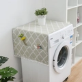 Sage green geometric dust cover with storage pockets for washing machines and fridges - 30x90cm / Green Diamond