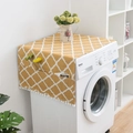 Retro mustard yellow geometric diamond pattern washing machine cover with fringe - Yellow Rhombus