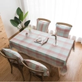 Rosa und mintgrüne karierte Tischdecke mit zarter weißer Spitze für die Wohndeko - 60x60 / Rosa Karo (Weiße Spitze)