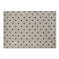 Rectangle beige table mat with dark floral print pattern in double-layer woven fabric - 32x45cm / Coffee Daisy