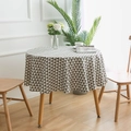 Modern grey and white geometric triangle pattern round tablecloth for dining tables - Round 150cm / Grey Triangle