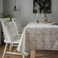 Tovaglia geometrica moderna minimalista in bianco e nero con set di cuscini in lino - 60x60 / Tovaglie / Bianco