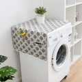 Bohemian style washing machine cover featuring tree patterns and storage side pockets - White Background Tree