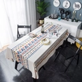 Bohemian geometric printed tablecloth with tribal patterns for rectangular dining tables - 140*220cm / Multicolor Geometric