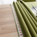 Grass green linen tablecloth with small pink floral embroidery and fringe edges - 45x45cm / Pillowcase (Without Core) / Green (Embroidered Edges)