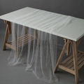 Elegant white pearl sheer tulle fabric backdrop for wedding dessert table decoration - 145*300 / White Pearl Mesh