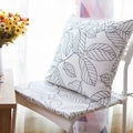 Set coordinato di cuscino e seduta bianchi con eleganti motivi di foglie nere minimal - 45x45 / Foglia Bianca con Bordo Nero