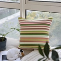 Federa per cuscino quadrata moderna con strisce orizzontali colorate per la casa - 45x45 / Stile Strisce Colore Bohémien