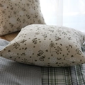 Federa per cuscino in lino con stampa floreale vintage e libellule beige per divani - 45x45 / Stile Dente di Leone Grigio