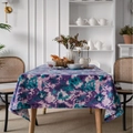 Mantel bohemio de lino con diseño de mármol púrpura para decoración de comedor - Camuflaje Morado Sin Encaje / 140*220cm