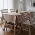 Rectangular tablecloth with rustic red brick pattern and decorative fringe trim - 60x60cm / Red Wall Brick (No Lace)