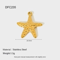 Detailed specs of stainless steel starfish pendant with 20.5mm width and 1.5g weight - Textured Starfish Shape(DFC235)