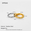 Detailed dimension drawing of double-layered stainless steel ring with size specs - US 6 / Double Layer Interlocking Style (DFR242)