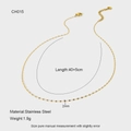 Detail of 2mm gold stainless steel chain showing lobster clasp and 40cm plus 5cm extension - Fine Gold Choker Style (CH015)