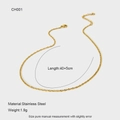 Detailed macro of 40cm stainless steel gold plated twisted rope chain with lobster clasp - Twist Chain Style (CH001)