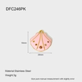 Pink shell pendant in stainless steel with colorful rhinestones and dimensions - Pink Shell Style (DFC246PK)