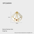 Detailed view of shell pendant with white enamel and multicolored cubic zirconia crystals - White Shell Style (DFC246WH)