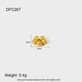 Vista detallada de la cuenta de flor dorada de 8mm con medidas para creación de joyas DIY - Cuenta Espaciadora Flor de Cinco Pétalos (DFC267) / Dorado