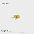 Detail view of 6mm golden stainless steel spacer bead showing DFC266 dimensions and weight - Vertical Grooved Ring Bead (DFC266) / Gold