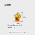 Detailed size chart for stainless steel French Fries pendant with 14.5mm height - French Fries Shape Style (NXC019)