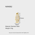 Macro view of stainless steel skull pendant with dimensions and weight details - Skeleton Style (NXC082)