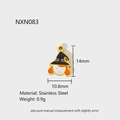 Detail showing 14x10.8mm stainless steel witch pendant with size and weight specs - Witch Face Style (NXC083)