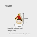 Macro detail of stainless steel Christmas pendant with size 15x11mm measurements - Hat Smiley Face Style (NXC084)