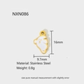Detailed view of white enamel mummy ghost pendant with stainless steel golden edges - Flying Ghost Style (NXC086)