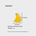 Banana shaped stainless steel pendant detail with NXN059 dimensions 15.6mm by 10.5mm - Banana Shape (NXC059)