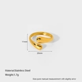 Detail showing dimension and weight of gold plated stainless steel teardrop ring - Asymmetric Teardrop Style (DFR307)