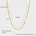 Collar de cadena de bolas minimalista en acero inoxidable bañado en oro 18K de 40cm - 40CM / Dorado