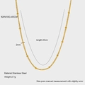 Collar minimalista de acero inoxidable chapado en oro de 18K con cuentas de 2mm - 45cm / Dorado