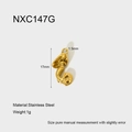 Detailed technical diagram of golden mermaid charm with 17mm height and 1.5mm hole size - Gold Mermaid Style (NXC147G)