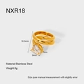 Technical detail of 18K gold plated stainless steel snake ring with zircon stone inlay - Open Spiral Wrap-Around Zirconia Style (NXR18)