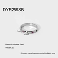 Detailed macro of 18k gold plated stainless steel ring with colorful zircon star inlays - Size 6 / Silver Star Colorful Zirconia Ring (DYR259SB)