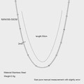 Collana a catena con perline d'argento in acciaio inossidabile da 50cm, larghezza 2mm - 50cm / Argento