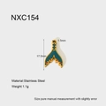 Detail showing the 17.5mm dimensions of a teal mermaid tail stainless steel pendant charm - Teal Mermaid Tail (NXC154)