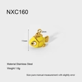 Detail view of yellow enamel fish pendant in stainless steel with 11mm dimensions - Yellow Cartoon Little Fish (NXC160)