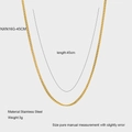 Collier chaîne en acier inoxydable plaqué or 18K, longueur 45cm et poids de 3g - 45cm / Or