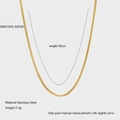 Collier chaîne à maillons 50cm en acier inoxydable doré à l'or 18K, bijou pour femmes - 50cm / Or