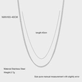 Collier minimaliste en acier inoxydable argenté de 40 cm avec maillons ronds - 40CM / Argent