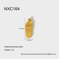 Macro detail of gold plated stainless steel flip-flop pendant NXC164 with size dimensions - Slipper Style (NXC164)