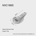 Detailed macro view of a 3D stainless steel microphone pendant with musical note engraving - Microphone Shape (NXC186S) / Silver