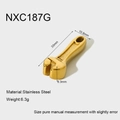 Detailed view of golden stainless steel wrench pendant with dimensions 33mm by 10.8mm - Adjustable Wrench Shape (NXC187G) / Gold