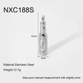 Vue détaillée du pendentif bouteille de bière en acier inoxydable avec dimensions - Forme de Bouteille de Bière (NXC188S)